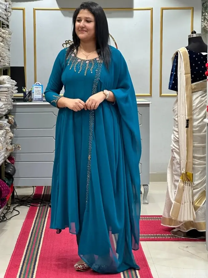PARTY WEAR PANEL CUT ANARKALI SALWAR SET WITH FULL HANDWORK